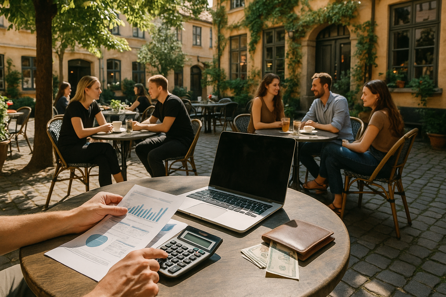 caféer med udendørsservering Odense - Illustration
