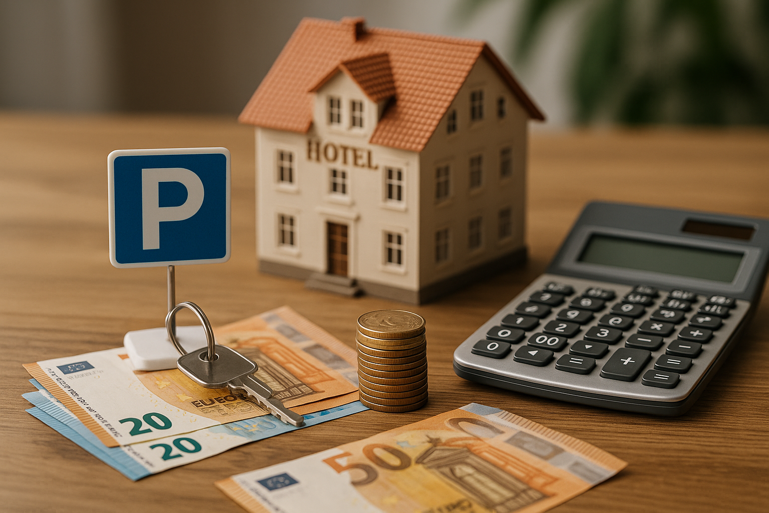 parkering ved hotel i Odense - Illustration