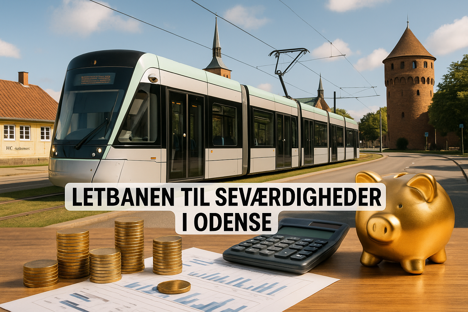 letbanen til seværdigheder i Odense - Illustration