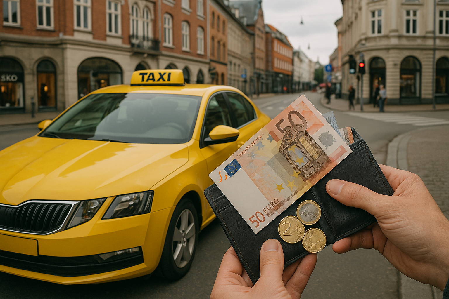 taxa i Odense bymidte - Illustration